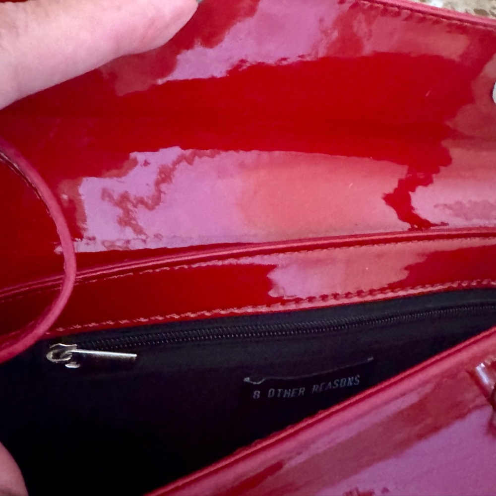 REVOLVE 8 Other Reasons Kali Patent Red Handbag NEW - Picture 7 of 8